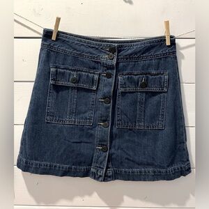 Denim Button-Front Mini Skirt - GAP size